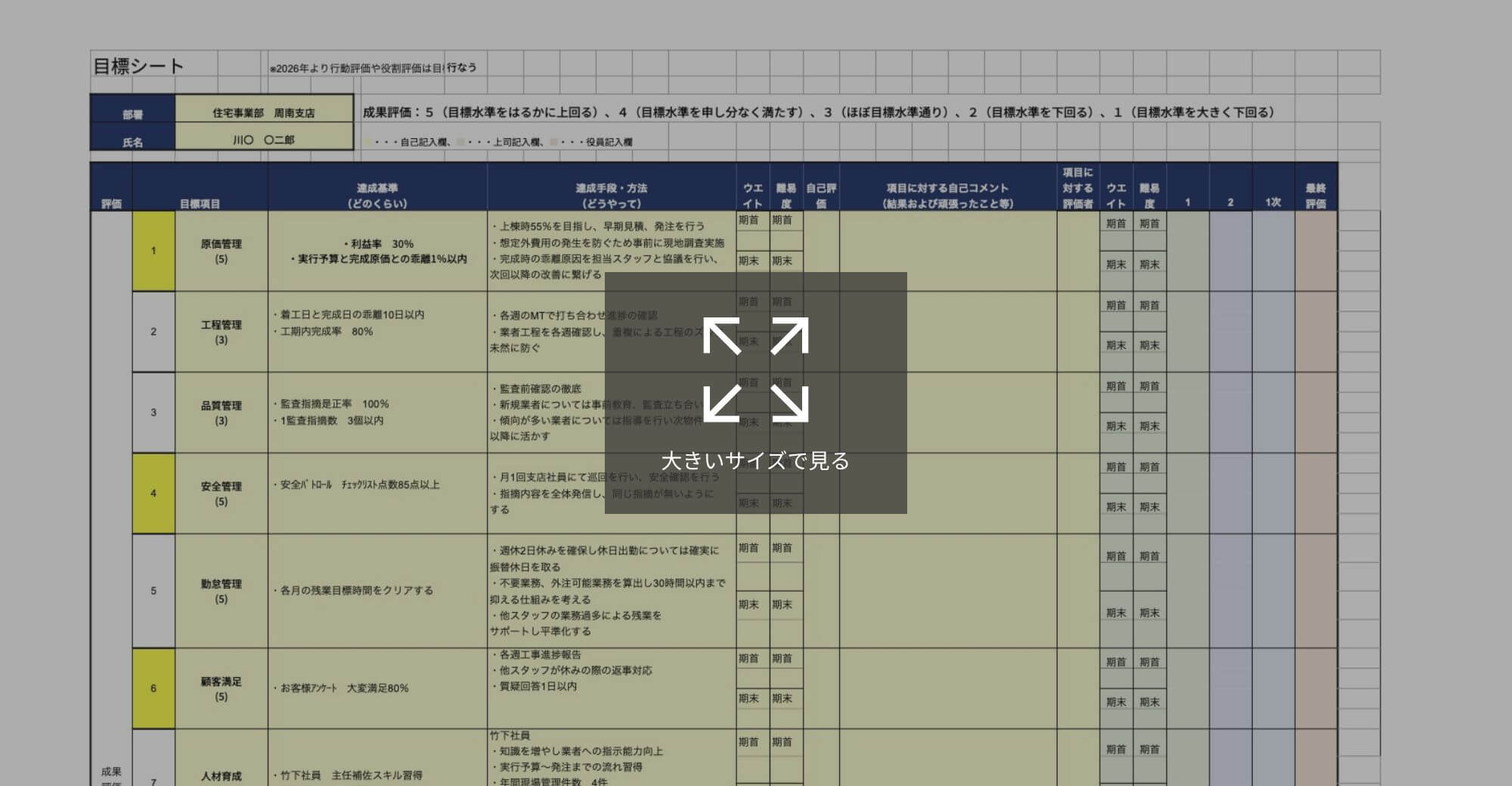 目標シート