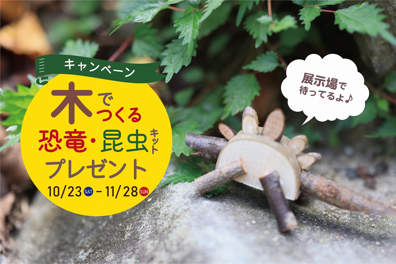 【秋の展示場フェア】木の枝でつくる恐竜・昆虫キットプレゼント//10/23(土)～11/28(日)