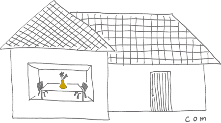 一軒家の手書きイラスト